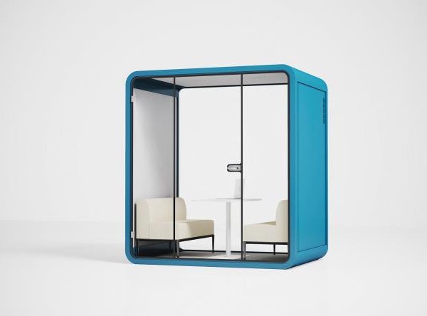 6 Person Blue Color Office Phone Booth & Meeting Pod